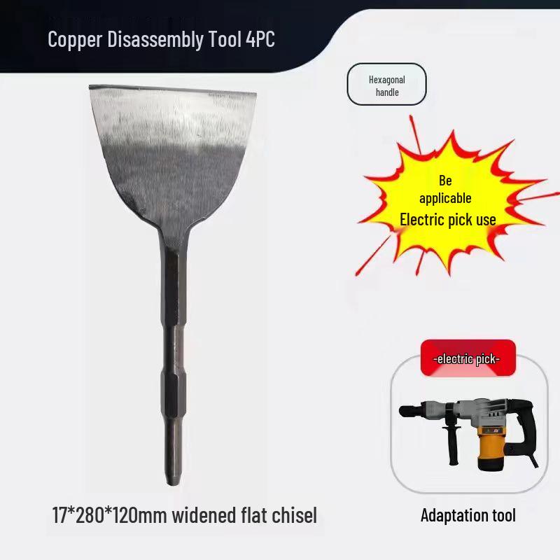 Copper Electric Pick & Shovel Set - Motor Chisel, Wire Tool, Scrap Fork