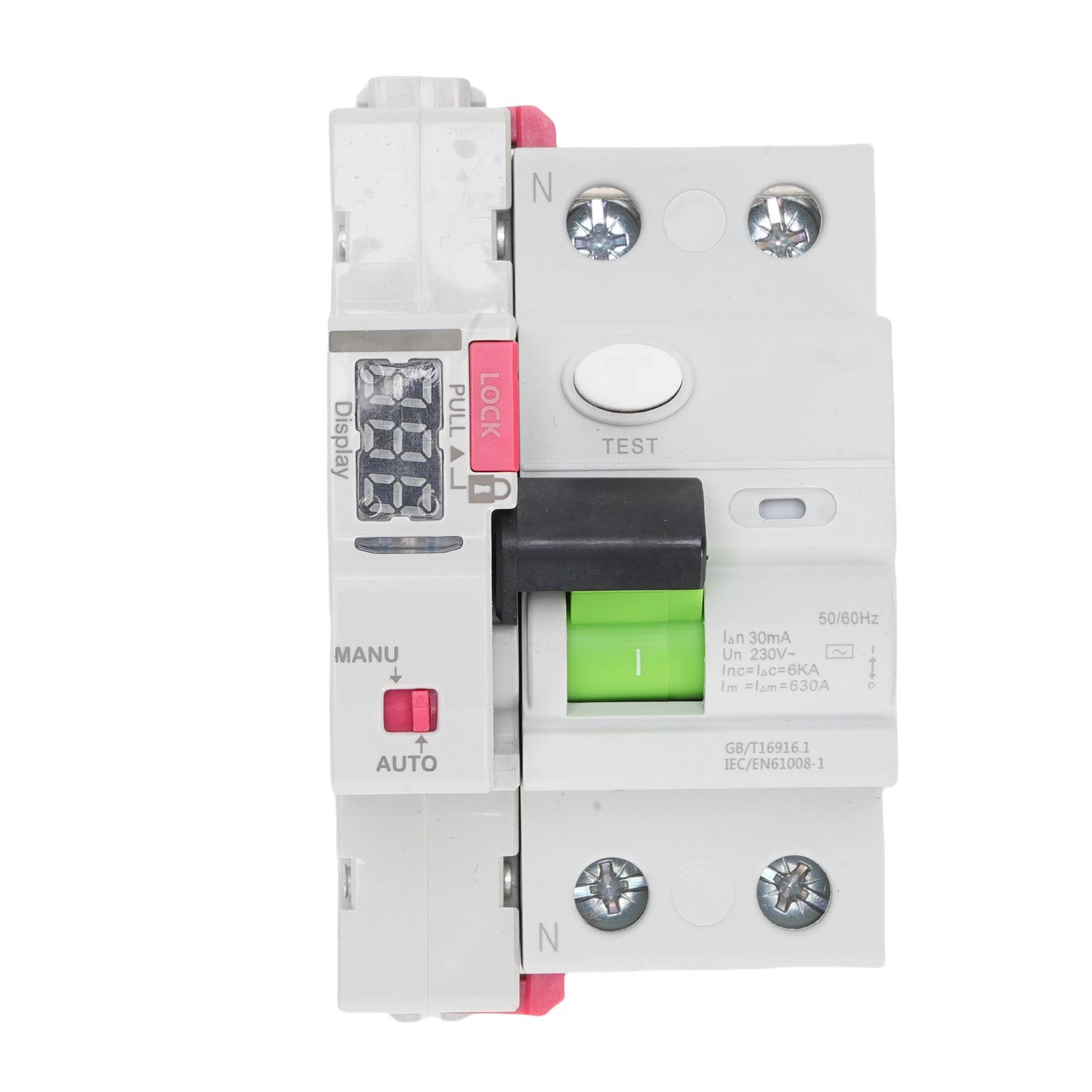 

RCCB Rest Current Earth Leakage Circuit Breaker 2P RCD Type A with Digital Display Automatic Reset 40A