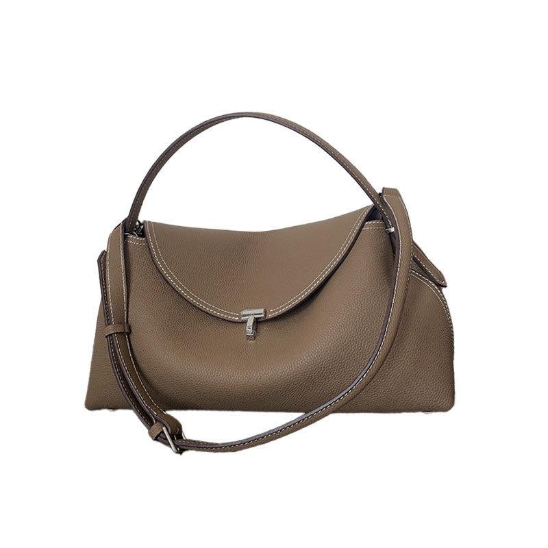 Toteme Kissen Tasche tragbare Umhängetasche hochwertig große Kapazität Pendler Damen Tasche Rindsleder Schulter Achseltasche gray