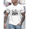 Hello 2024 T-shirt Mens Fashion Casual Short Sleeve Tops Mens Women Clothing Happy New Year 2024 Hipster Cheers To 2024 T-shirt
