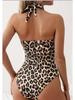 2025 New Cross-Halter Printed Bikini - European & American Sexy One-Piece Swimsuit for Women