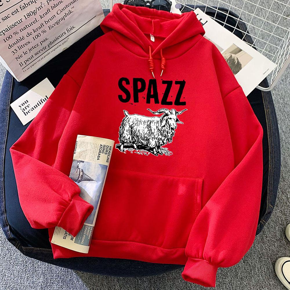 Hip Hop Rock Band SPAZZ Hoodies Winter Fleece Clothes for Women Sudaderas Para Mujer Graphic Pullovers Casual Unisex Sweatshirts