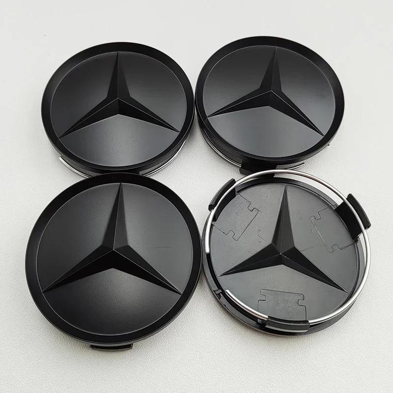 Car Sticker 4pcs 75mm Car Wheel Center Caps Hub Caps For Mercedes Benz A B C E S GLA GLB GLC GLE GLK CLS R W205 W253 W177 W213 A