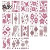 Temporary Tattoo Sticker, Flower Lace Lotus Pattern Fake Tattoos for Women Men, Waterproof DIY Face Arm Leg Body Art Decoration for Masquerade Party