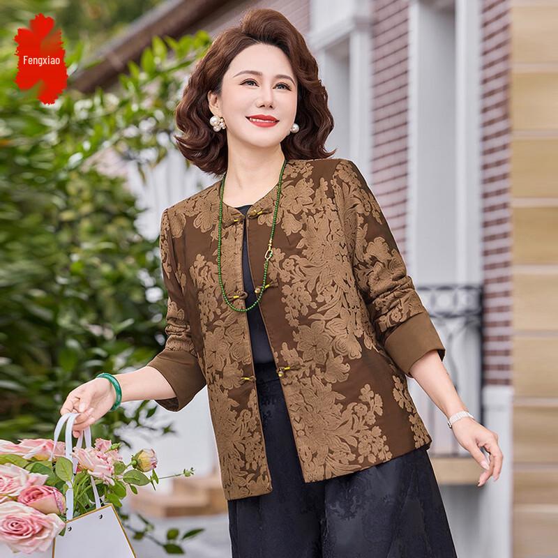 Women s Chinese Style Floral Jacquard Jacket XL
