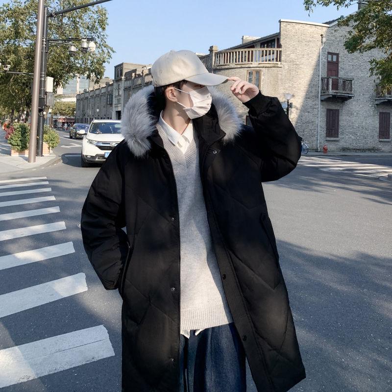 Daunenjacke Herren Mittellang Winter Neu Koreanischer Stil Locker Trendy Hong Kong Stil Student Verdickt Arbeitsjacke