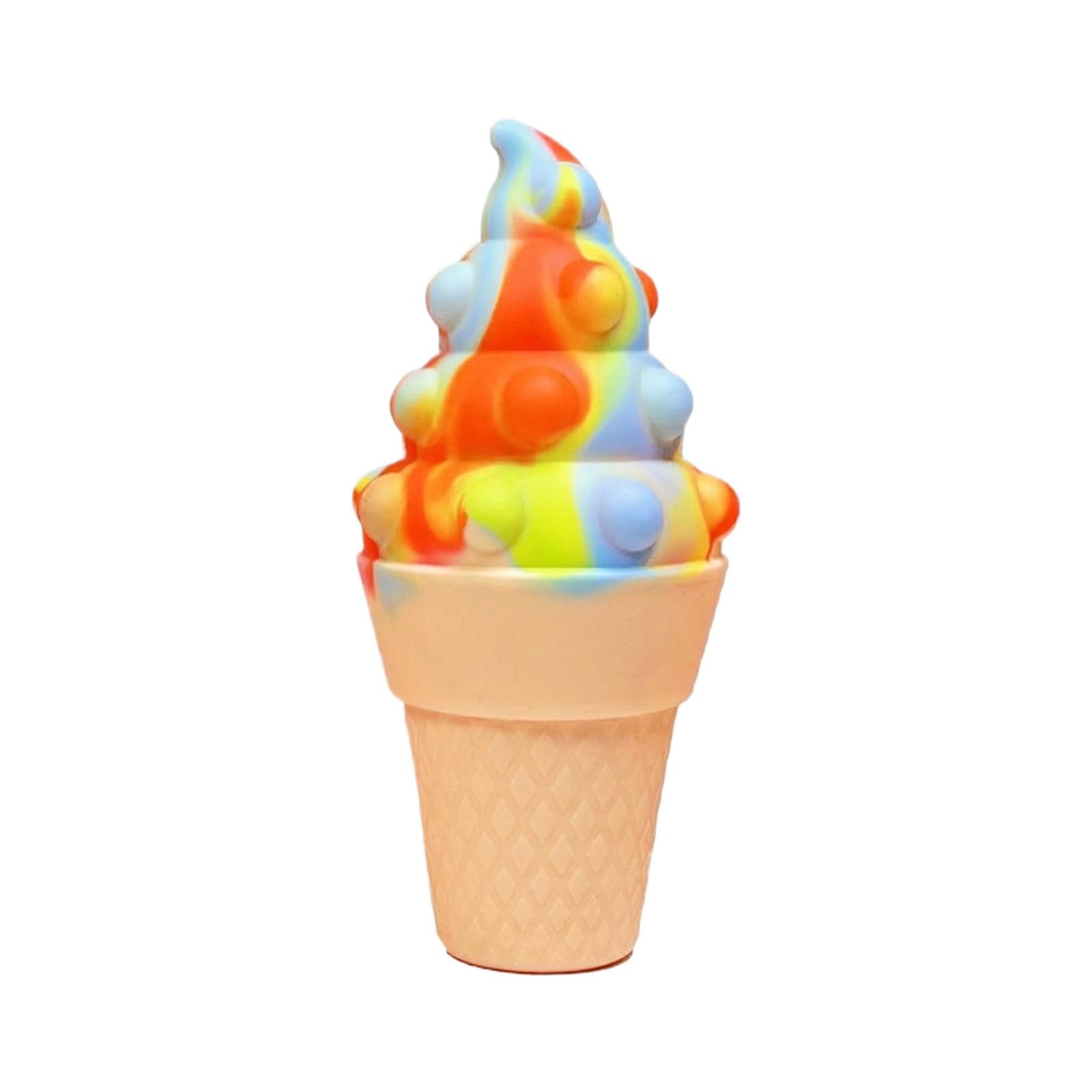 

Silicone Ice Cream 3D Stress Relief Ball Toy, Metal Press-Type Ice Cream Machine One Size