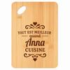 Planche À Découper - PLANETEE - Meilleur Quand Anna Cuisine - Bambou - 30x20x1 Cm - Gravée