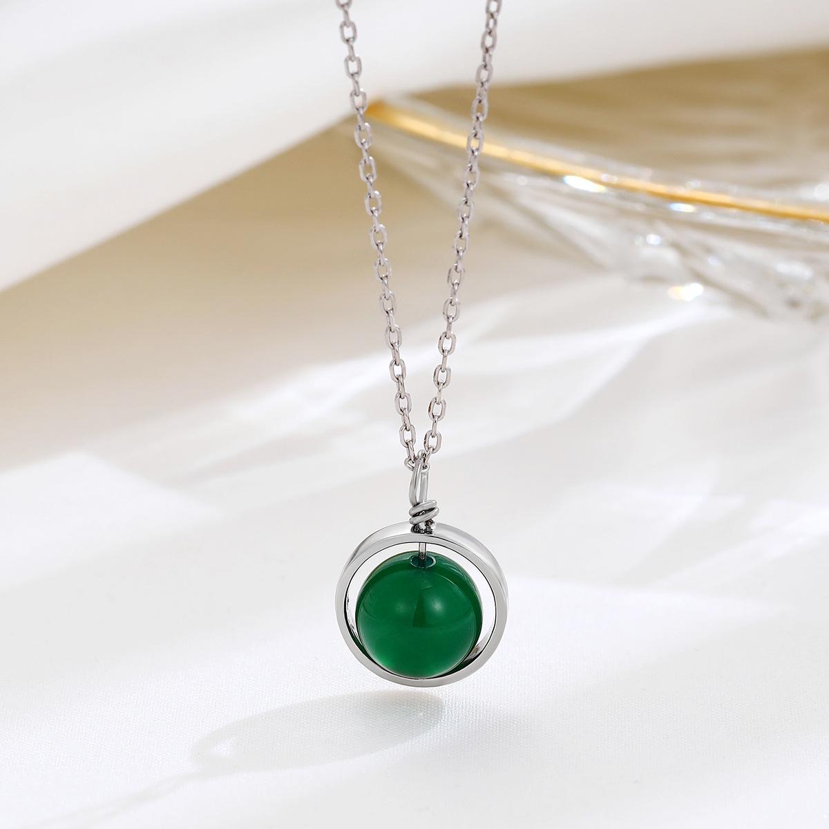 

Ожерелье из стерлингового серебра 925 пробы со звездой из зеленого агата – Высококлассная цепочка для ключиц с кристаллами и драгоценными камнями для женщин 925 Silver