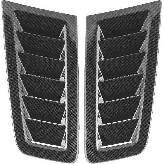 2pcs Universal Hood, Car Engine Vent Hood, Air Valve Cover Vent Hood, Car Exterior Parts for Focus RS MK2 (Carbon Fiber)