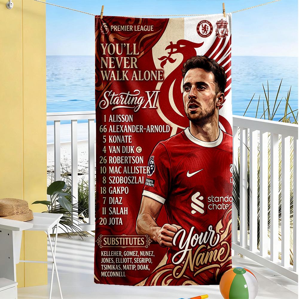 Liverpool Team Customize Text Beach Towel Soft Durable Quickdry