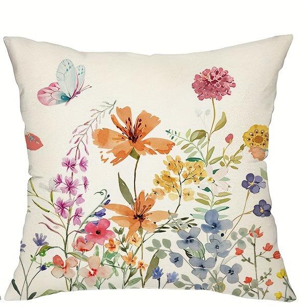 Minimalist Green Plant Flower Throw Pillow Covers Fresh Spring Summer Decor for Home Sofa or Car Cushions
