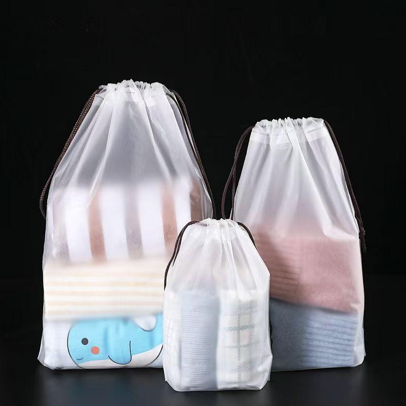 Portable Shoe Drawstring Eco Storage Bag for Sundries Travel Makeup Bag Waterproof Transparent Plastic Storage Bag