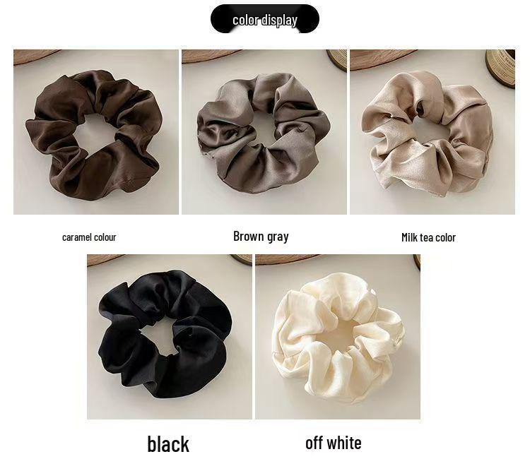 Satin-Feel Scrunchie: Versatile Luxury Hair Tie for Women, Elevates Style & Compliments Skin Tone.
