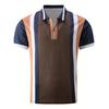 Striped Printed Polo Shirt Men's Daily Outdoor Casual Lapel Short Sleeve Polo Shirt