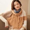 Women's 100% Pure Cashmere Color Block Tassel Scarf - New Versatile Warm Knit Shawl for Autumn/Winter 2023