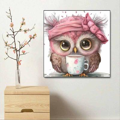 Neuankömmling 5D DIY Vollkreis Diamantmalerei "Rosa Eule" Stickerei Kreuzstich Heimdekor Geschenk
