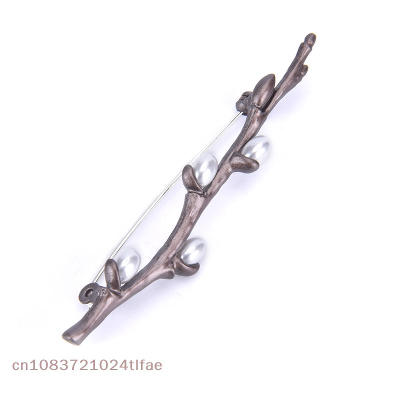 YY30~Vintage Pearl Plum Blossom Flower Branches Brooches Pins Elegant Bouquet Brooch