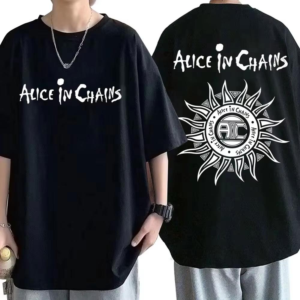 2026 Rock Band Alice In Chains T-shirts Men Women Gothic Punk Cool Streetwear Male Vintage Sof
