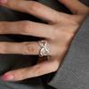 Pattern Distinctive Floral Pink Zirconia Ring For Women Stylish Open Adjustable Fashion Ring 2024 New Arrival