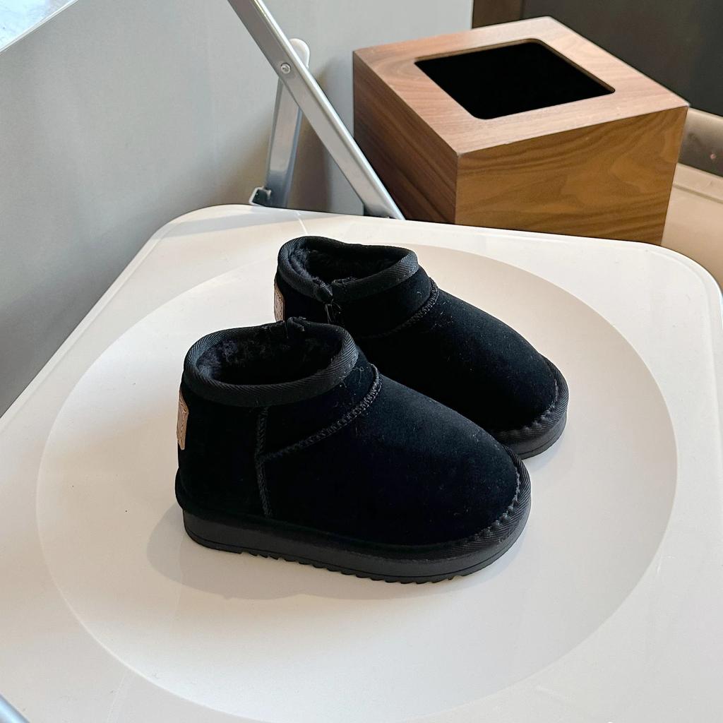 Children Warm Boots with Thick Fur Kids Snow Boots Non-slip 2024 Winter New Fashion Boys Girls Ankle Boots with Side Zipper