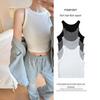 Square Neck Camisole with Chest Pad - Women's Sleeveless Top, Wide Shoulder for Concealed Underarm Fit and Anti-Exposure.