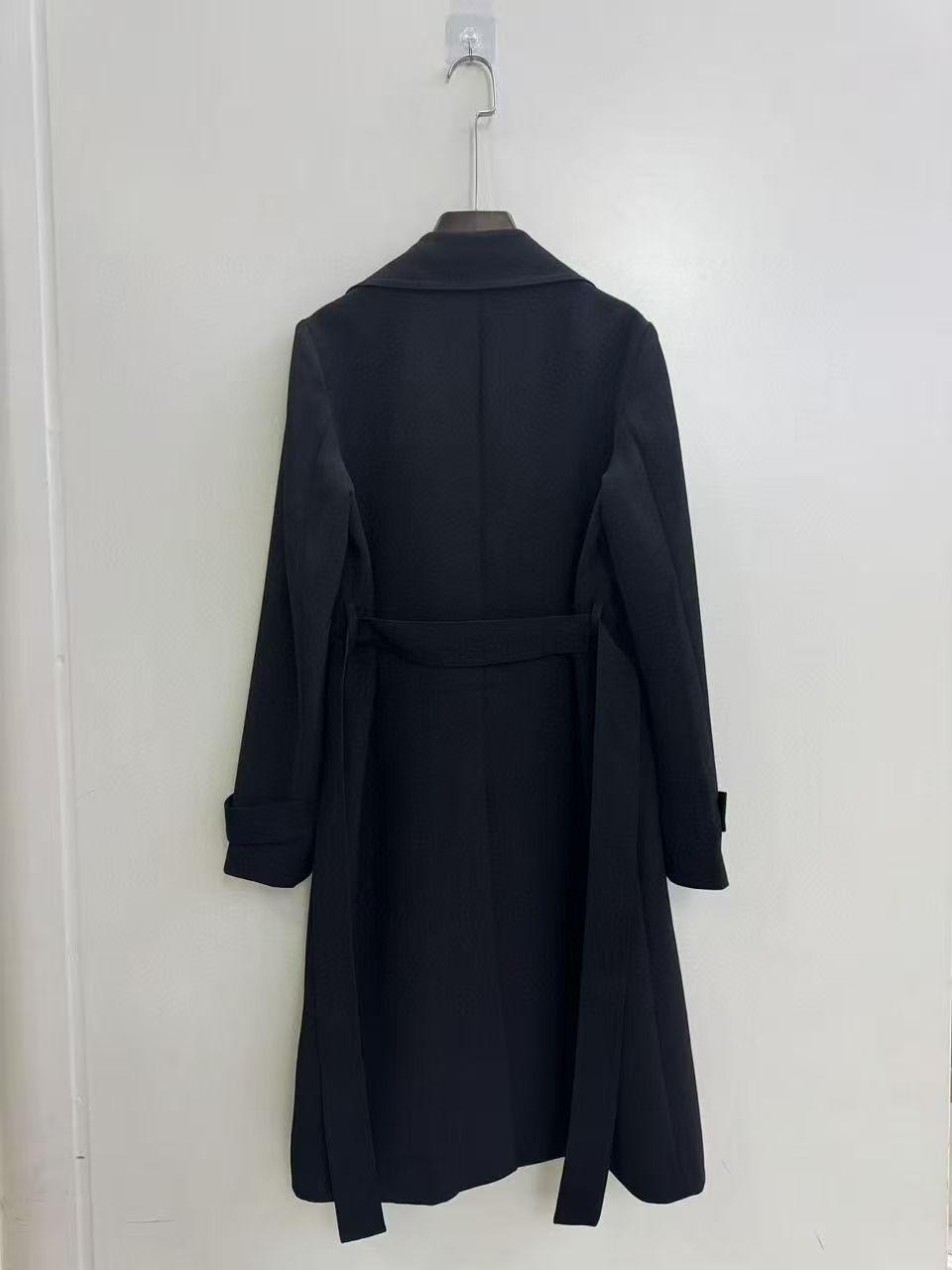 

Женский тренч из смеси триацетата, осень 2025 Small чёрный