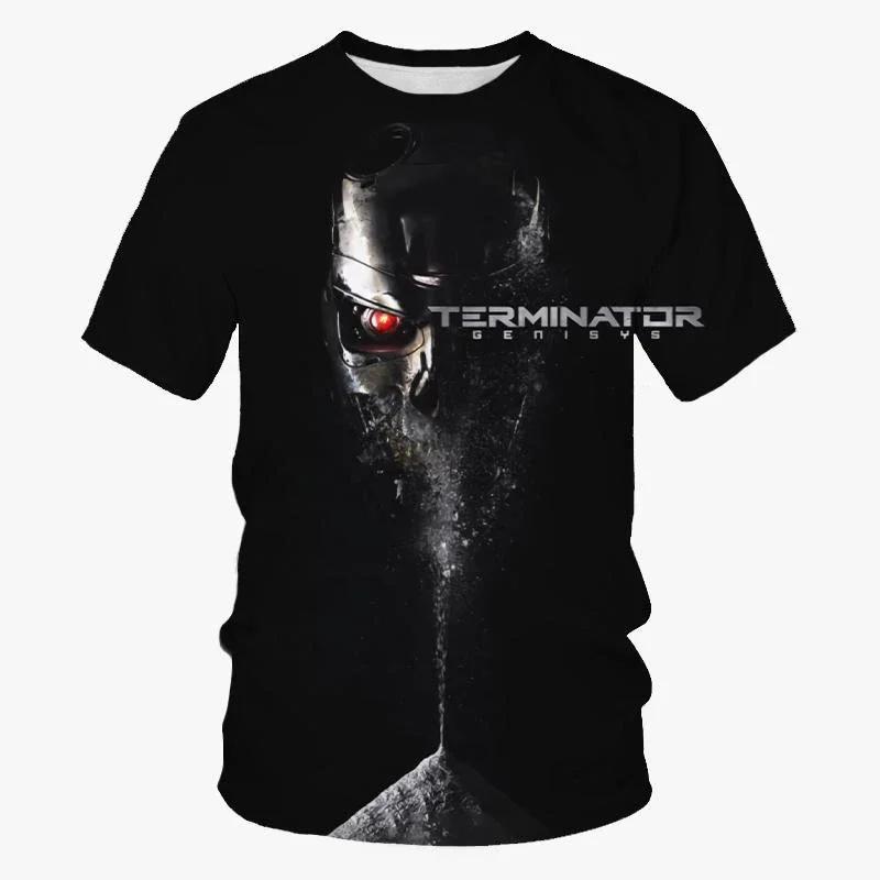 Maglietta Stampata 3D Film Classico Terminator Estate Uomo Outdoor Moda Urbana Girocollo Top Street Harajuku Casual Manica Corta Abbigliamento
