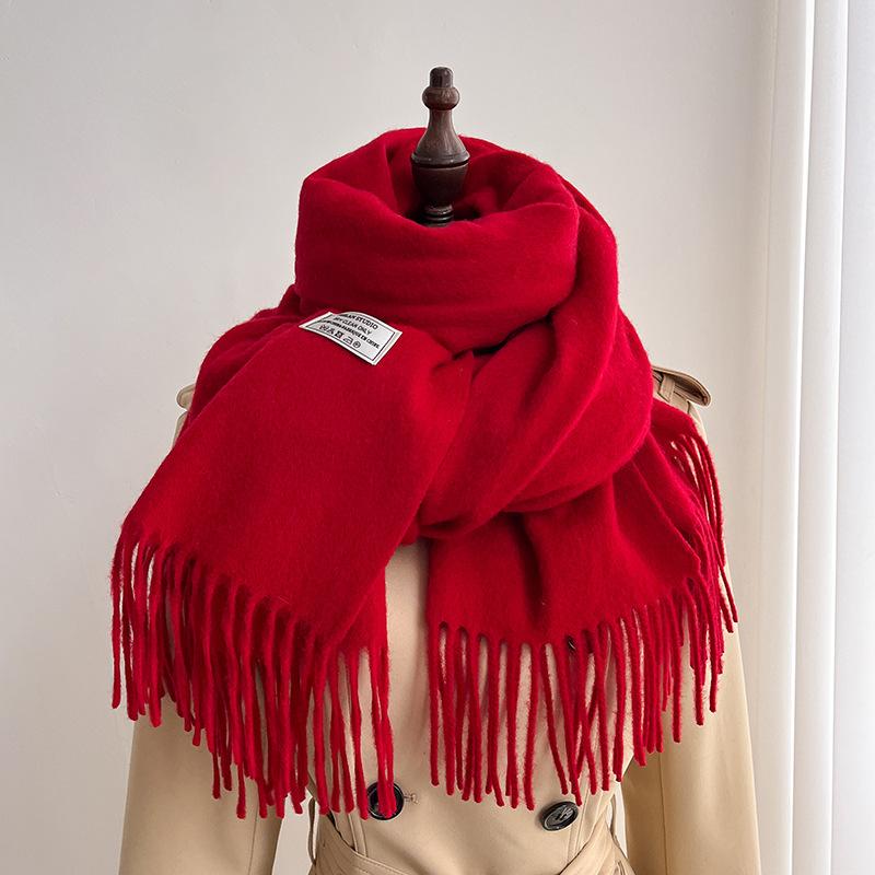 Scarf women's winter new autumn white thickened 111 pure shawl dual-purpose men's knitted warm scarf