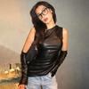 2025 Women's Street Fashion PU Leather Sleeveless Vest with Asymmetric Collar