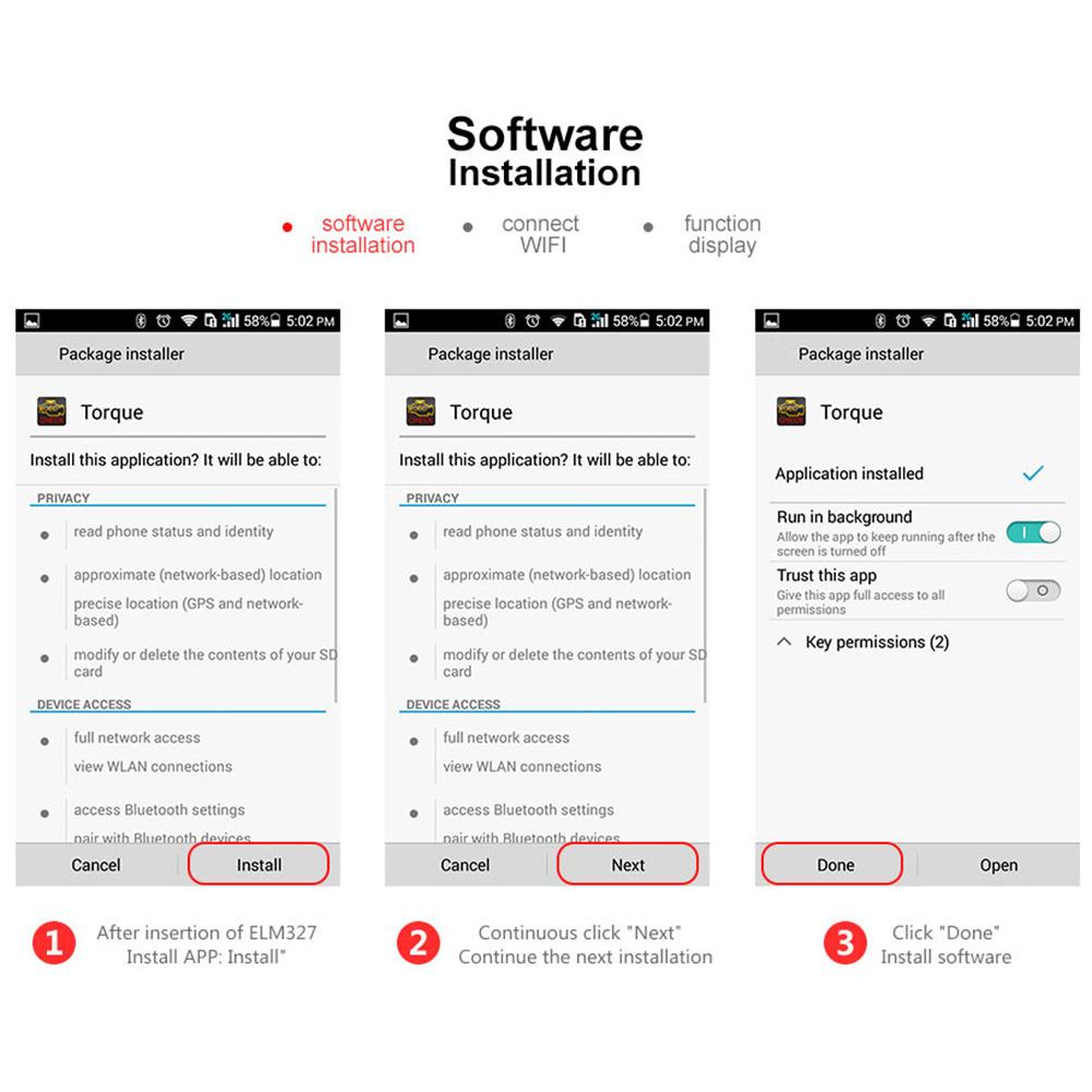 KW903 Wireless OBD2 Scanner 12V Diagnostic Code Reader for Android Devices ELM327 Auto Code Reader OBDII Tool