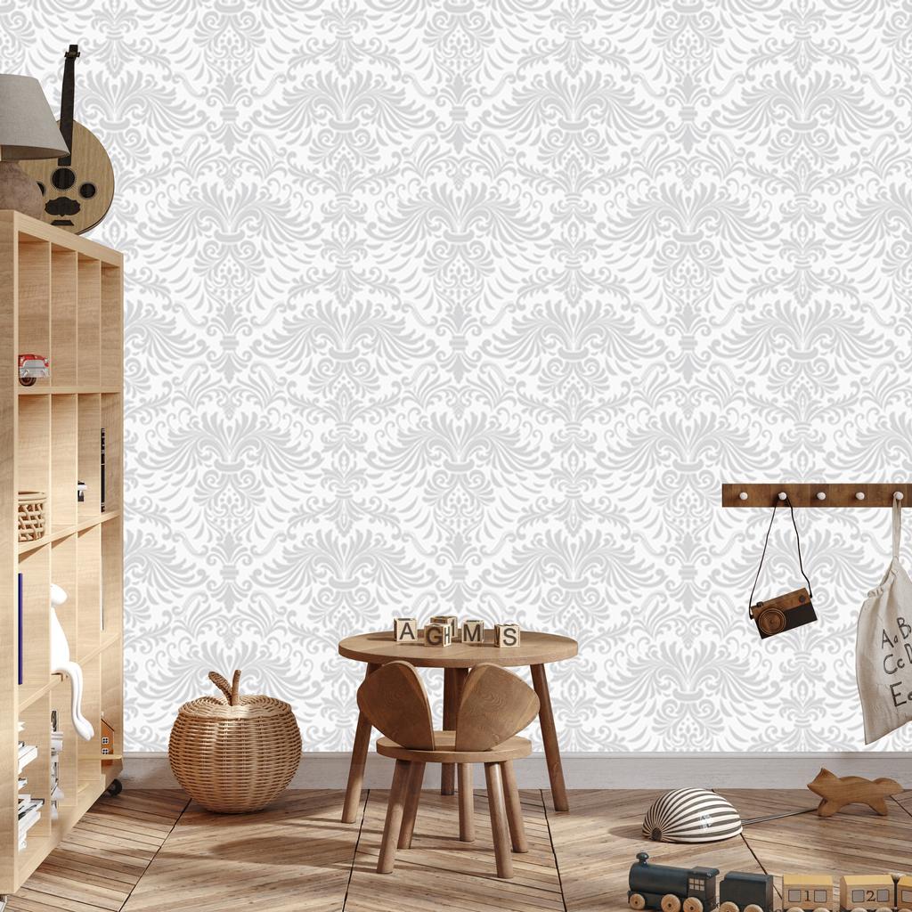 Ornament Damask Wallpaper for Living Room and Bedroom 50x1000
