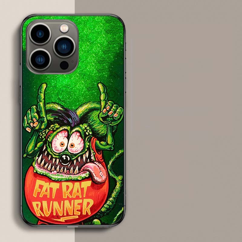 Surf Cool Rat F-Fink Phone Case For Iphone 17 Air 15 Pro 14 Plus 16 Pro Max 12 13 Mini 11 16E X XS Cover Cute Fundas iPhone 14 Pro