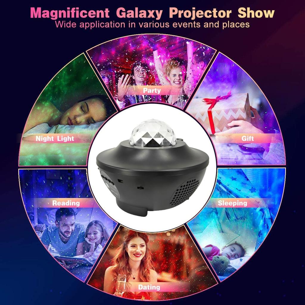 New Arrival Portable Ocean Wave Laser Lighting Star Sky Projector Smart Night Light Projector