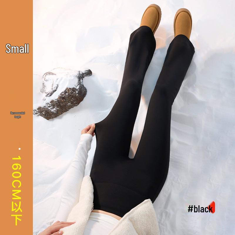 Women's Black Micro-Flare Yoga Pants - Slimming, Elastic, Plush, Extended Autumn/Winter Base Layer