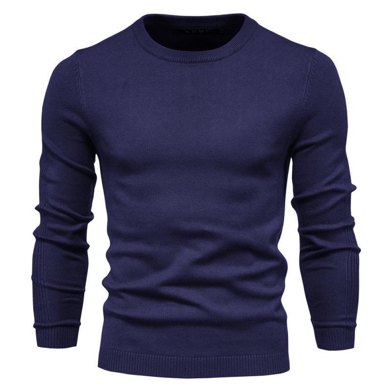 Men's High Collar Casual Knitted Pullover Sweater for Autumn and Winter