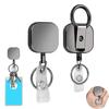 Retractable Lock Heavy-Duty Keychain with Smooth Retractable Reel Mechanism Adjustable Wire Rope Length Belt Clip Badge Holder