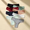 Pure Cotton Threaded Women'S Briefs Solid Color Low Waist Lace Breathable Double-Layer Girls' Underwear
