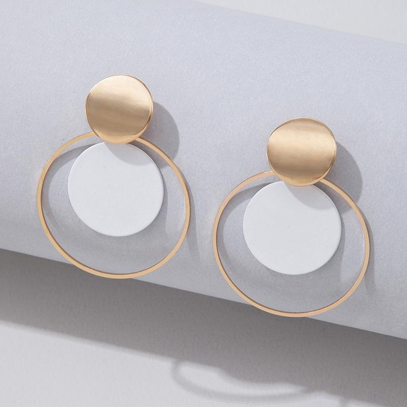 Creative Disc Stud Earrings Set, Geometric Metal Sequins Versatile Two-piece Set, Earrings, Earrings, Women's Pendants.
