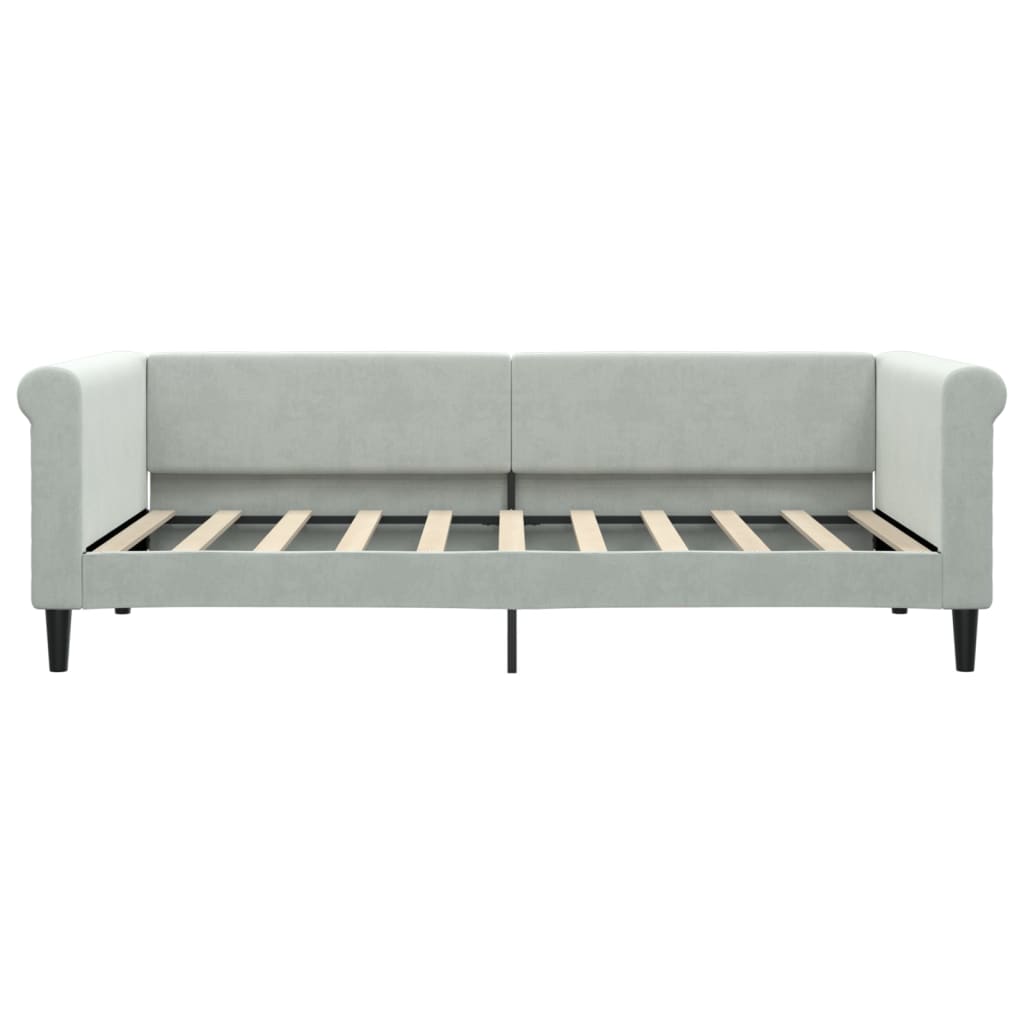 Vidaxl Sofa Z Materacem Do Spania, Jasnoszara, 90X190 Cm, Aksamit
