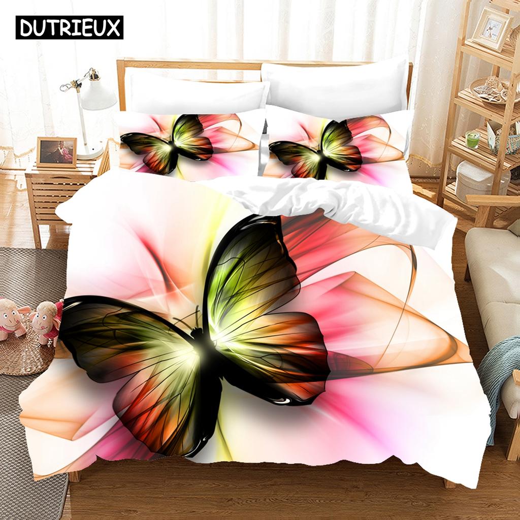 3D Schmetterling Bettwäsche-Sets Bettbezug-Set mit Kissenbezug Twin Full Queen King Bettwäsche Bettwäsche