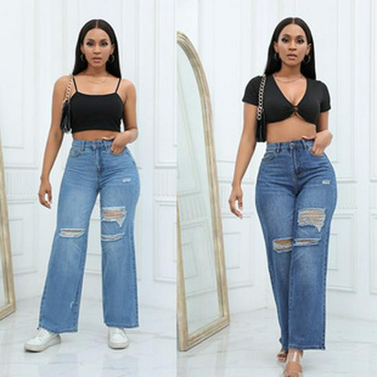 Spring/Summer Elastic Ripped Eyelet Bandage Denim Hot Pants Shorts for Women