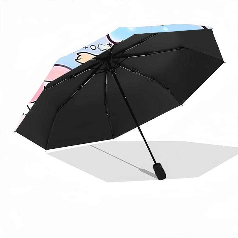 1pc Little Twin Stars Automatic Opening/Closing Umbrella - Portable Folding Design with 8-Bone Iron Frame, Outdoor for Fans, Travelers, Everyday Use,
