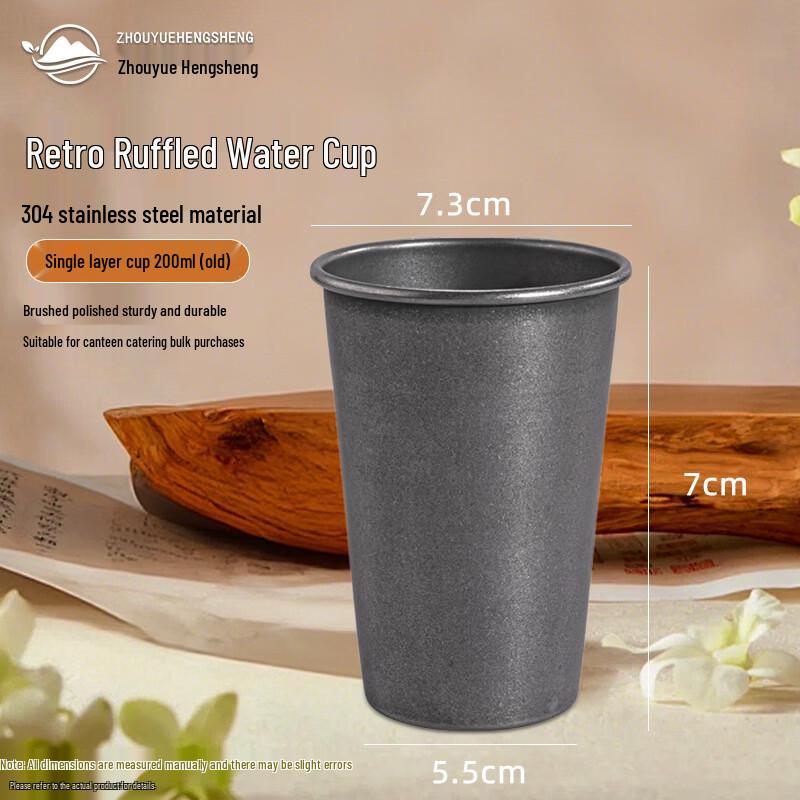 ZHOUYUEHENGSHENG Vintage 304 Stainless Steel Cup