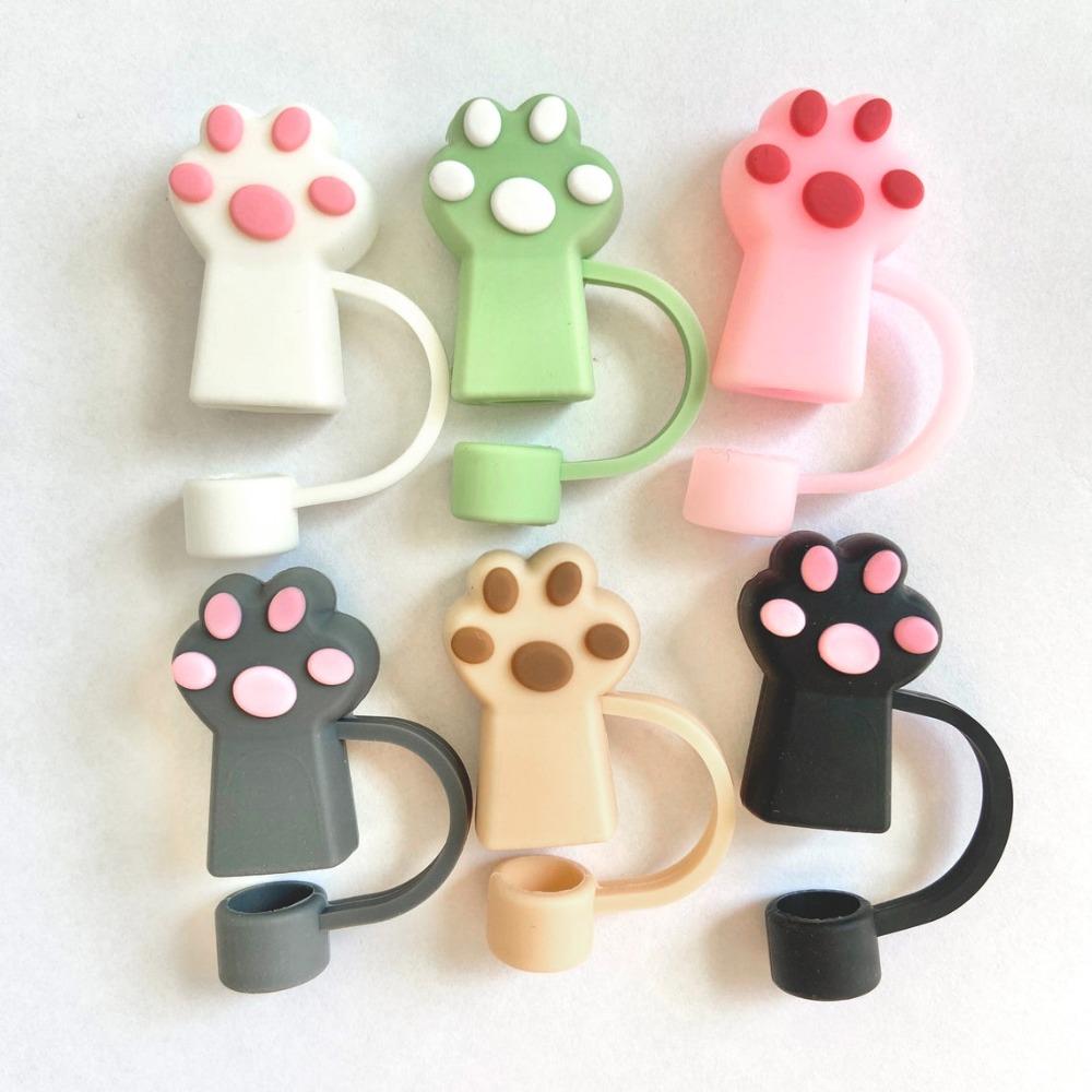 10mm Cat Paw Straw Cover Spill-Proof Straw Stopper Cup Accessories Straw Tip  Tumbler