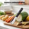 Éplucheur de légumes multifonctionnel avec manche en bois 2 en 1 Éplucheur en acier inoxydable et décapsuleur pour fruits, légumes, melons