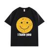 Distressed Smiley I Hate You Funny Meme Tshirt High Quality Fashion Oversized T Shirts Unisex Women Summer Casual Cotton Tshirts