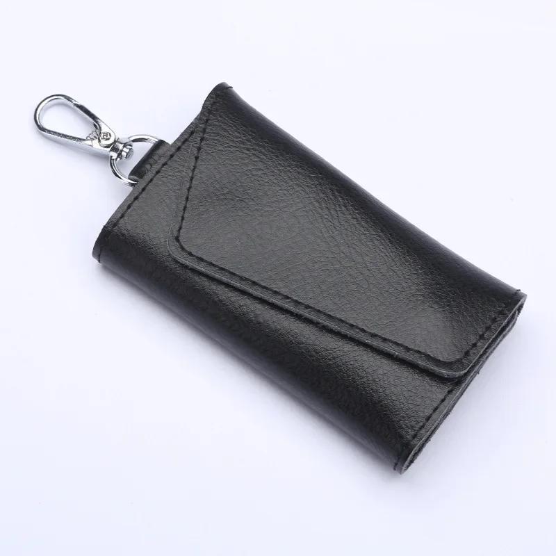 New Genuine Leather Keychain Men Holder Key Organizer Pouch Car Key Pouch Wallet Housekeeper Key Case Mini Card Bag