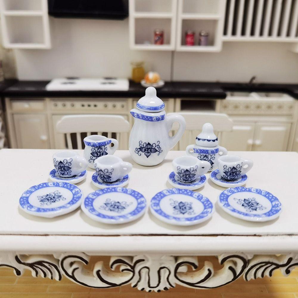 High Quality Mini House Accessories Ceramic 10 Styles Desk Top Pocket Tea Set for 1/6 BJD /1.5" Barbie /Blythe