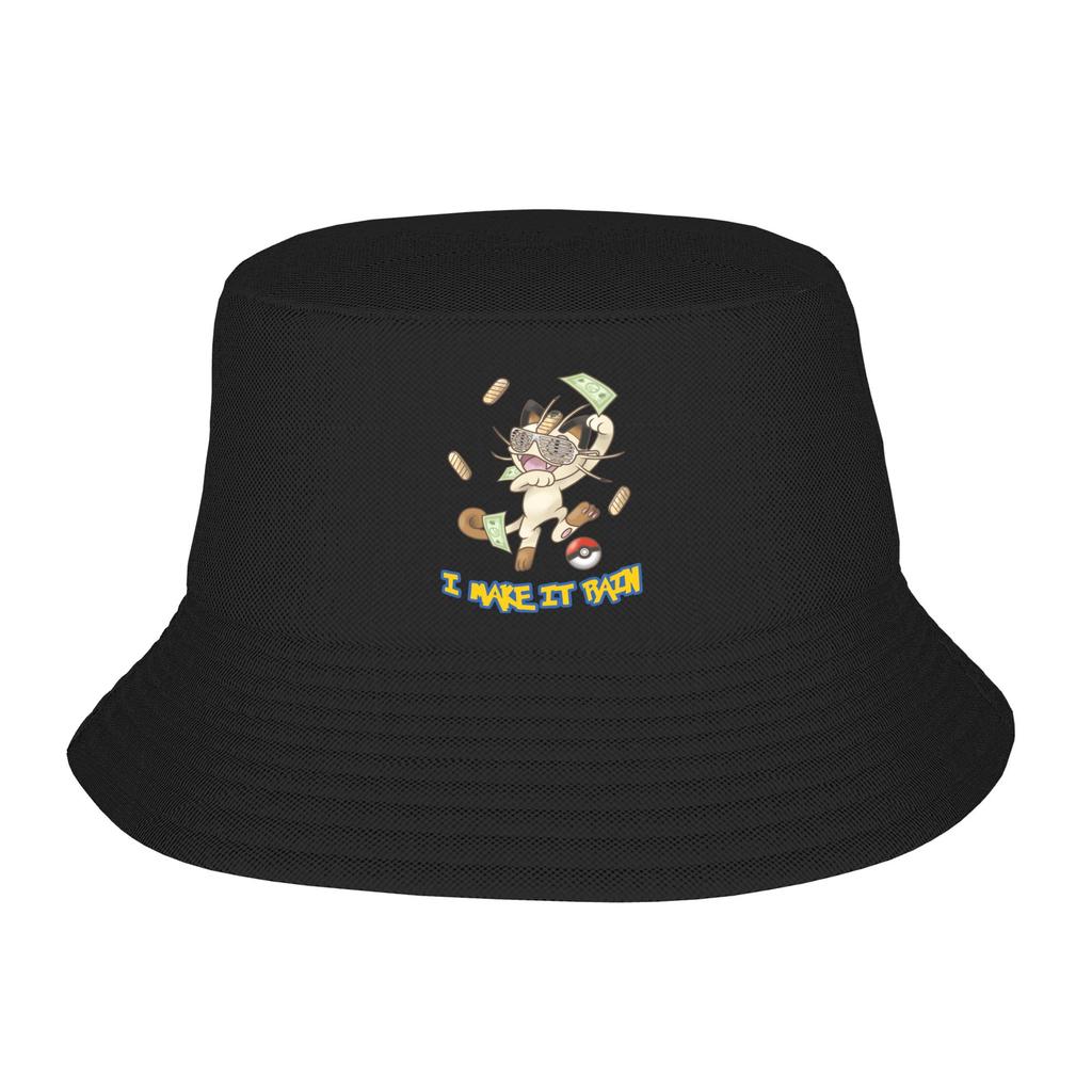 Stylish Cute Psychic Creature Eating RaUnisex Pokemon Bucket Hat Girl Lightweight Camping Fishing FisherUnisex Cap Bob Hats